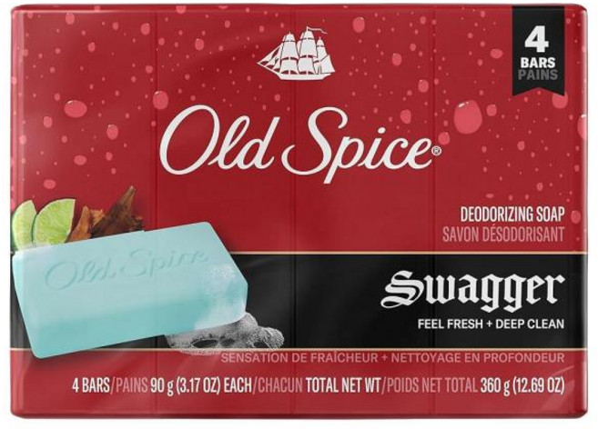 올드스파이스 Old Spice 남성용 바 솝 클렌징 비누 엑스트라 클린 90g 4개입, 360g