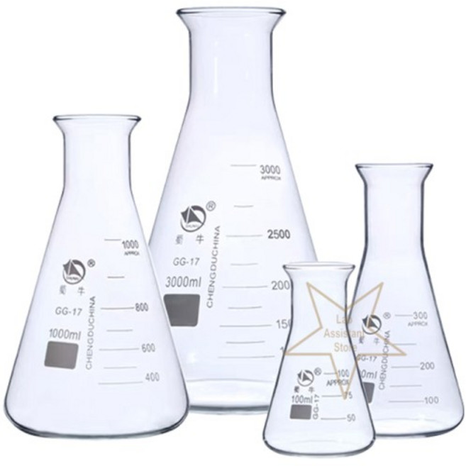 1pcs 50 100 150 250 300 500 1000ml 실험실 붕규산 유리 원추형 플라스크 화학 용품, 03 300ml