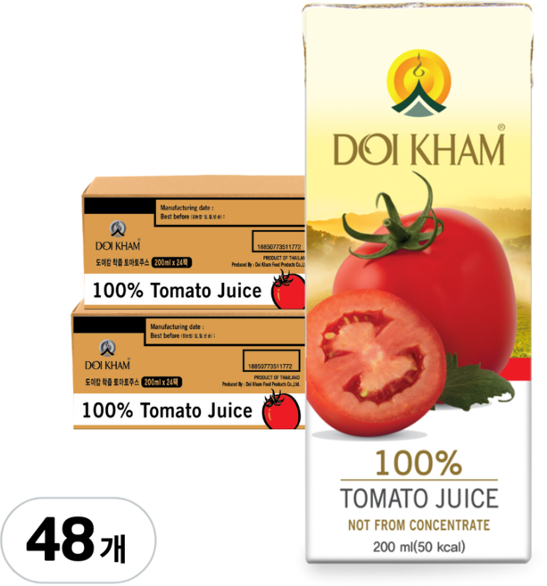 도이캄 착즙 토마토 주스, 200ml, 48개