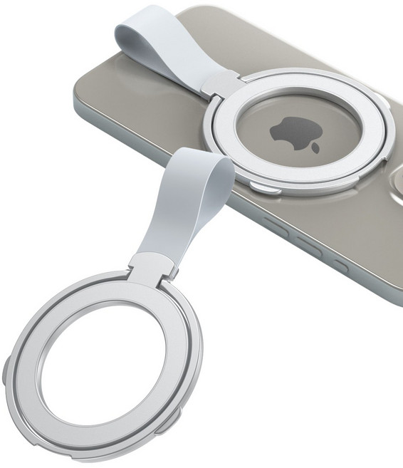 윰스모르 맥세이프 호환 360도 회전 탈부착 마그네틱 핑거링 휴대폰 거치대 그립 톡홀더, 1개, 그레이