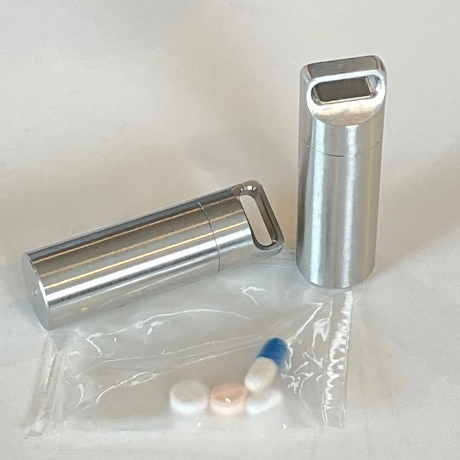 스텐 알약통 휴대용 스테인레스 약통 대형 2개 세트 - 쿠팡