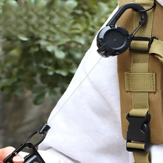 유럽여행 소매치기 분실방지 가방 스마트폰 연결 와이어릴 열쇠고리 키홀더, 블랙