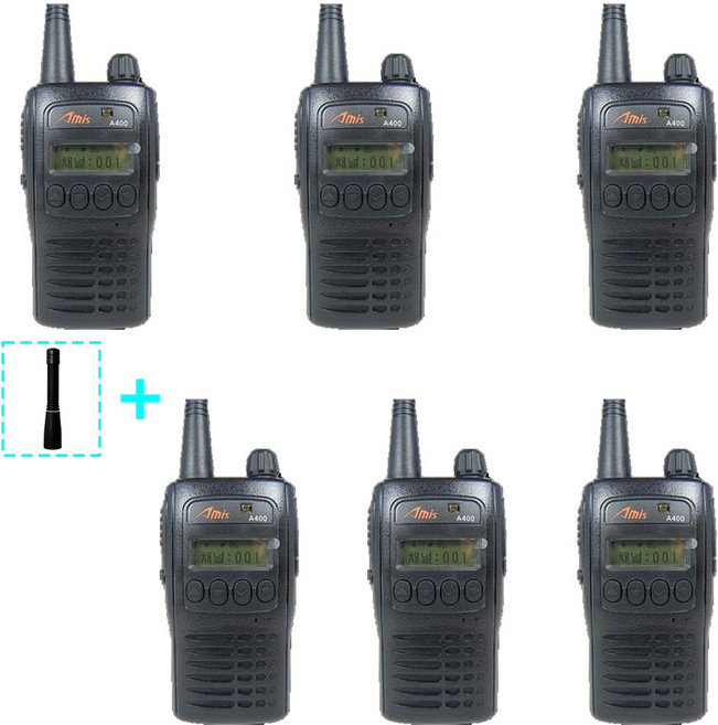 아미스 A-400 A400 고성능 업무용무전기 6대세트 숏안테나 증정, 1개, A-400 6대