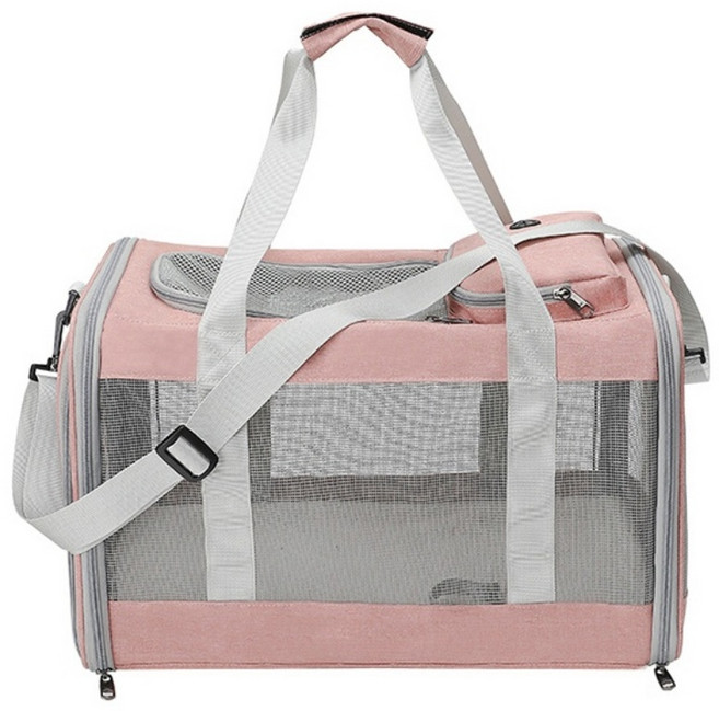 소유라이프 고양이 이동장 강아지 가방 애견 캐리어 산책 백팩 포대기 케이지 기내용 슬링백, 03.베이비핑크, 1개