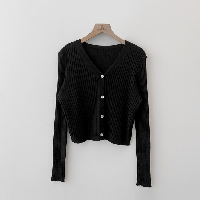 세븐에이프릴 여성용 골지 브이넥 니트 가디건