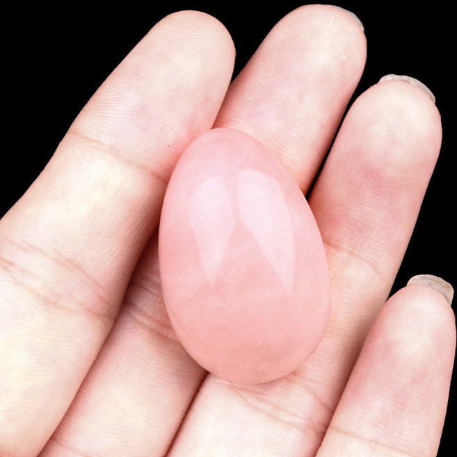 水晶玉石小雞蛋 30mm 鳥蛋石頭, 粉水晶