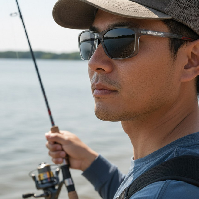 다이나믹 스포츠 선글라스 17g 초경량 흔들림없는 프레임 UV400편광렌즈 조절 코받침 러닝 라이딩 낚시 등산