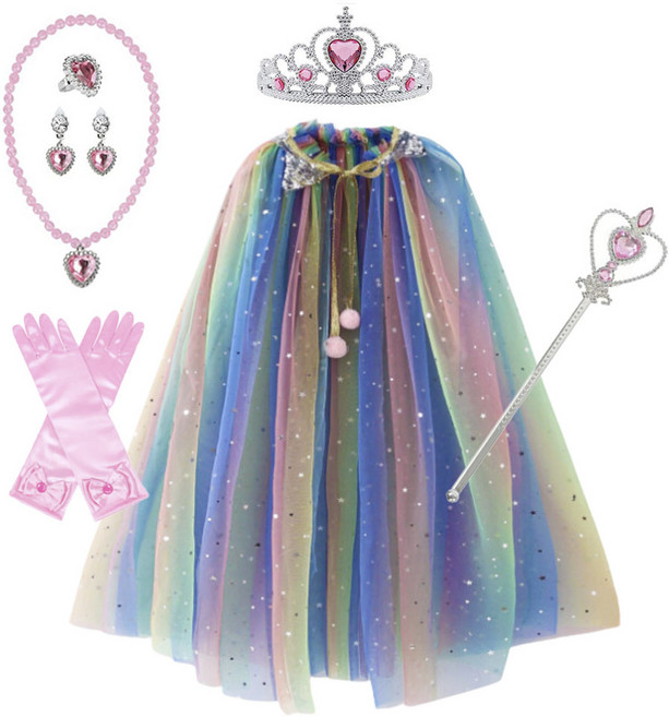 쿠우시 생일 파티 공주 의상 세트, 파스텔, 1세트