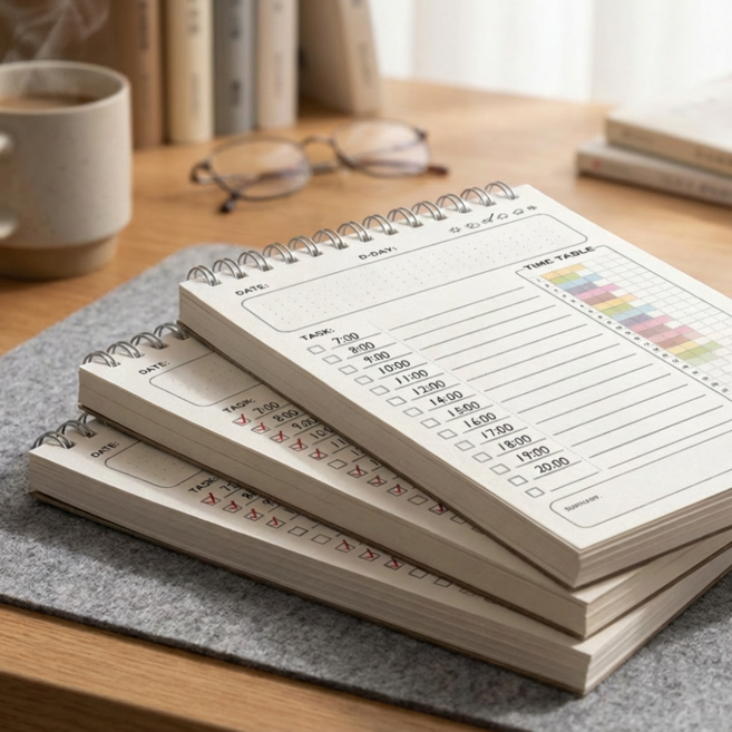 투원 데일리 스터디 플래너 1+1+1 스케줄러 공부 계획표 3권 세트, 1세트, 노트색