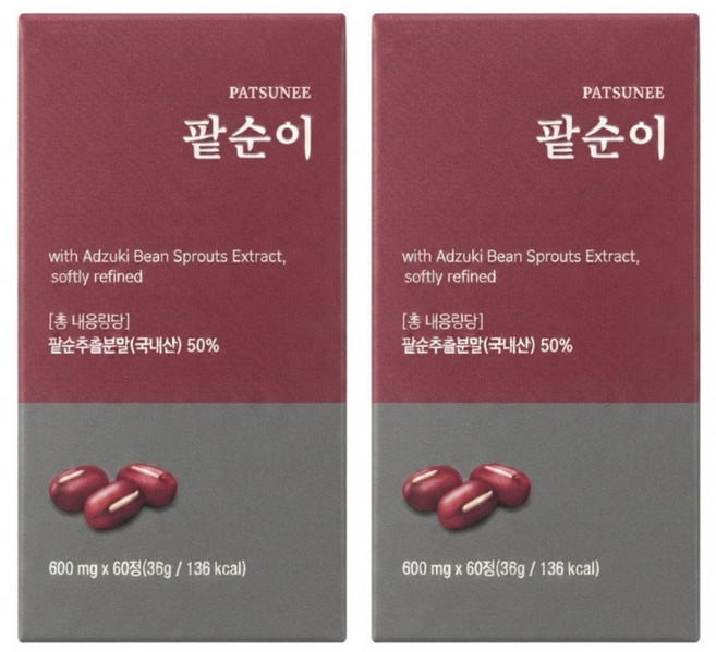 팥순이 팥 추출물 다이어트, 2박스, 60정