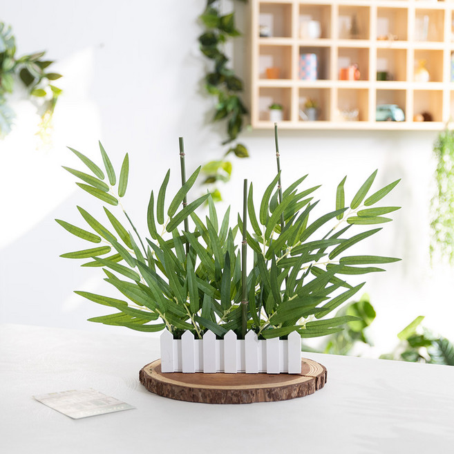 실내인테리어 대나무 울타리 화분 37cm 조화 장식 소품 꾸미기 카페 프랜테리어, 울타리:화이트A, 대나무_화이트A