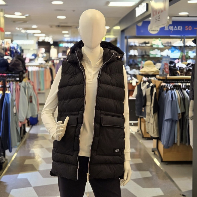 루이까스텔 가을 여성 골프 패딩 후드 롱 조끼 베스트 7LDJP909 블랙 루이777