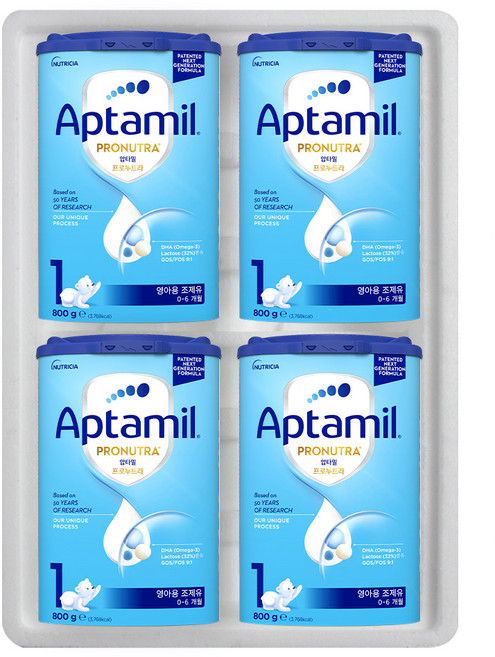 압타밀 프로누트라 플러스 분유 1단계, 800g, 4개