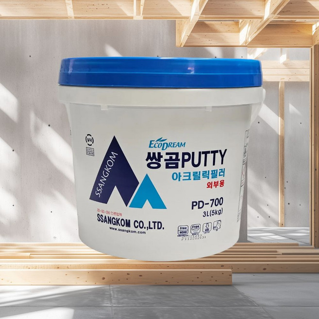 쌍곰 PD-700 건축용퍼티 5kg 외부용 고강도 빠데, 1개