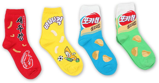 K-푸드 한국 라면 양말 한국굿즈 기념품 선물용 재미있는 파티 양말