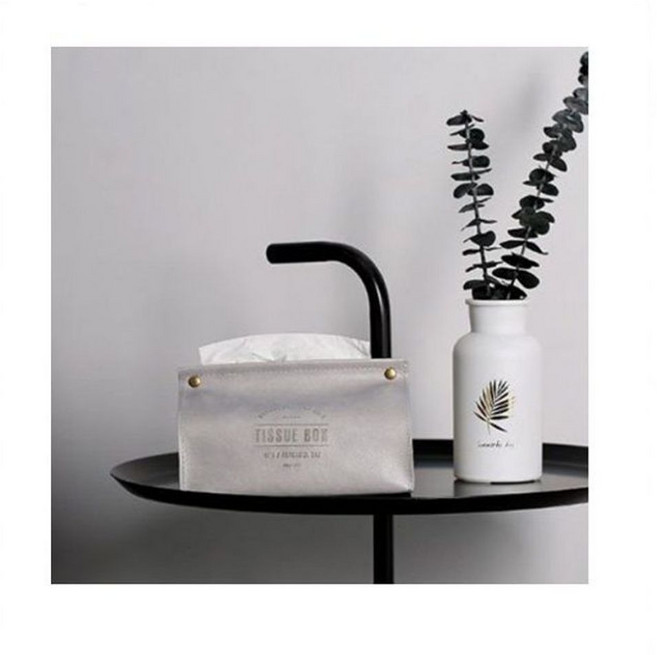 프리미엄 가죽 티슈케이스 그레이, 1개