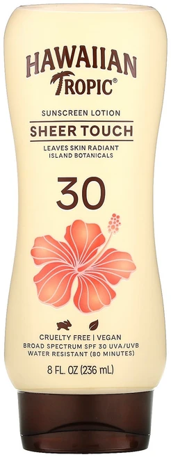 Hawaiian Tropic Sheer Touch 로션 선스크린 울트라 래디언스 SPF 30 8oz(236ml) Tropic (하와이안 트로픽), Hawaiian Tropic, Sheer Touch,, 1개, 236ml - 쿠팡