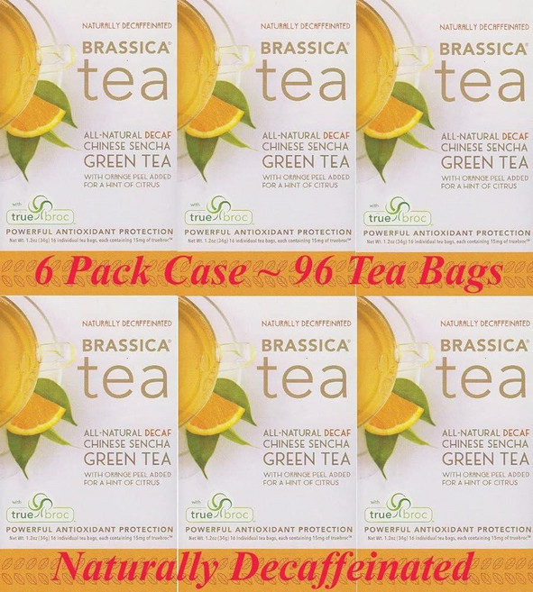 Brassica® DECAF. 그린 W오렌지 티 Wsgs 6 박스 티백 96개