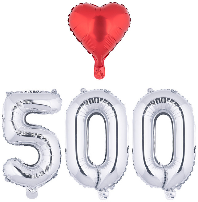 아트포유 100일 200일 300일 백일 풍선 이벤트 세트 4P, 1개, 화이트 골드 500