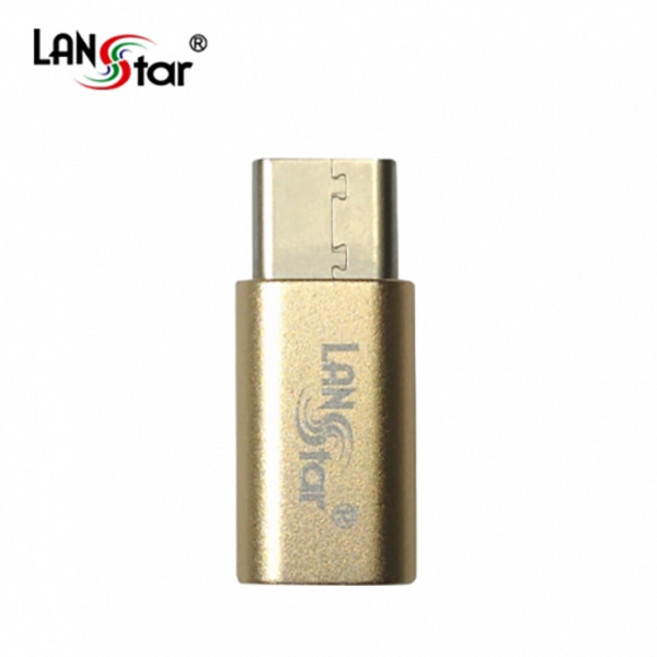 랜스타 LS-U31M-CM2MBF-68 USB 3.1 C-Type OTG젠더 C/M-2.0 MicroB/F 골드메탈, 1개
