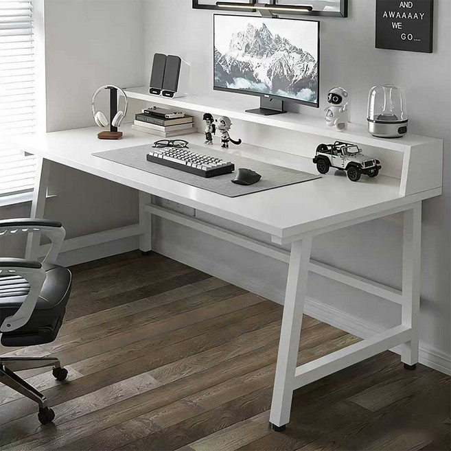 Sonipure 컴퓨터 책상 사무용 책상 수납 선반 책상 학생 책상, 흰색 50*80cm