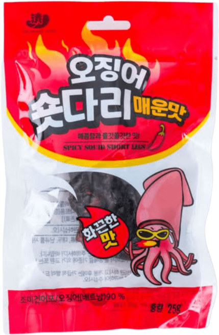 오징어 숏다리 매운맛, 단일선택, 25g, 1개