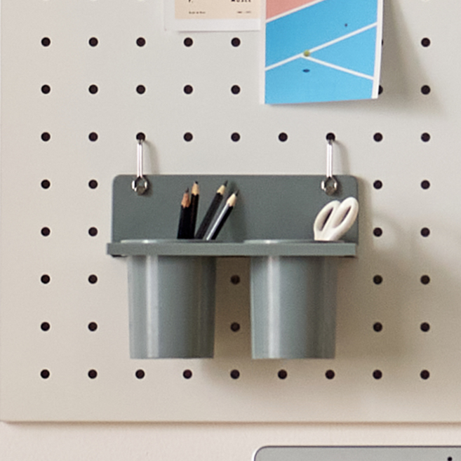 책상 파티션 타공판 거는 행잉 좌석 연필통 연필 펜 필기류 꽂이 정리함, 1개, 그레이