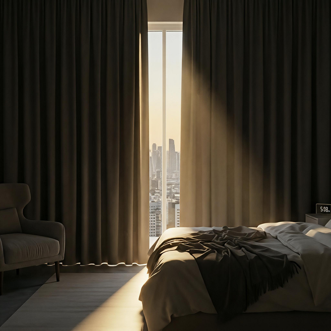 Mosashoe 99.9% 암막커튼 사계절 거실 커튼 방풍 단열 아일렛 커튼