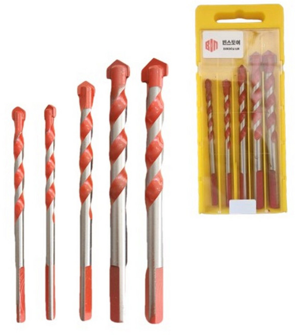 빈스토어 타일 드릴 비트 6-6-8-10-12mm 5개세트, 1세트