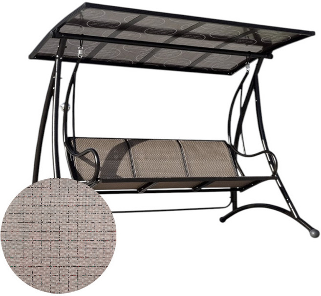 루프탑 정원 안락의자 흔들의자 흔들그네 2인용 3인용 태양광LED조명 그네의자 마당의자 북유럽 테라스 안락의자 쉼터의자 마당 인테리어, 1개, 일반형_하와이안스윙(3인) 검정색