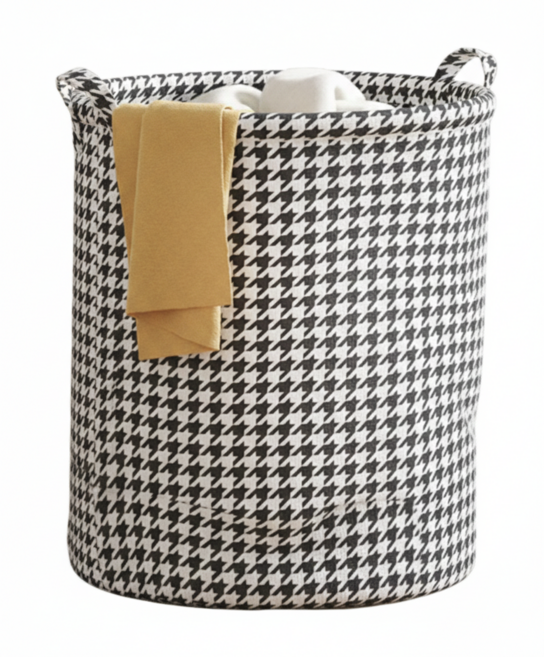 패브릭 대용량 접이식 다용도 빨래바구니, black&white