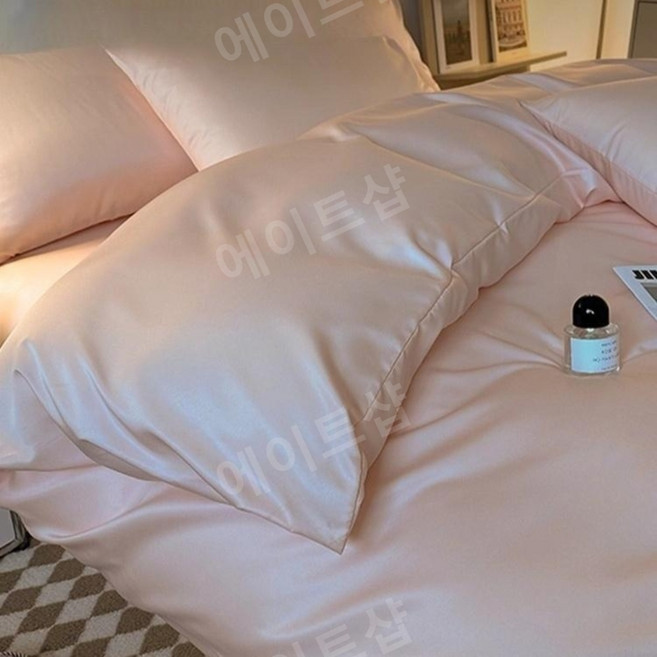 호텔 이불 커버 여름 얇은이불 아이스 고급 냉감 고밀도 차렵 이불 커버, 08.화이트+실버그레이