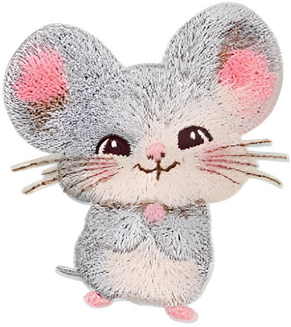 비브랜드 12 띠 접착식 와펜 동물 자수 패치, 3개, 쥐