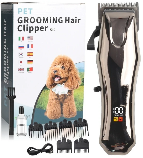 스누누 반려동물 미용기 전문가용 저소음 이발기 미용실용 가이드 컴 바리깡세트 강아지 고양이 겸용, 1개, 브라운 - 쿠팡