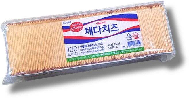 서울우유 체다 슬라이스치즈 업소용 1.8kg 대용량 샌드위치 치즈, 1개