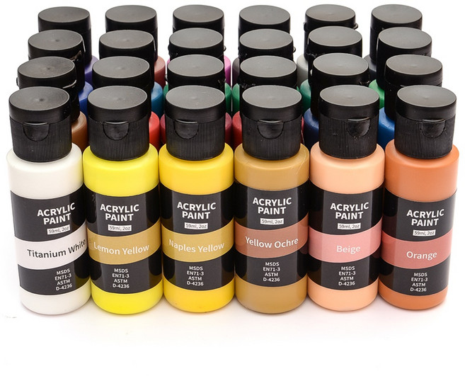 아클라 아크릴물감59ml 24색 푸어링아트 플루이드아트 대용량 전문가용 집콕놀이 화가놀이