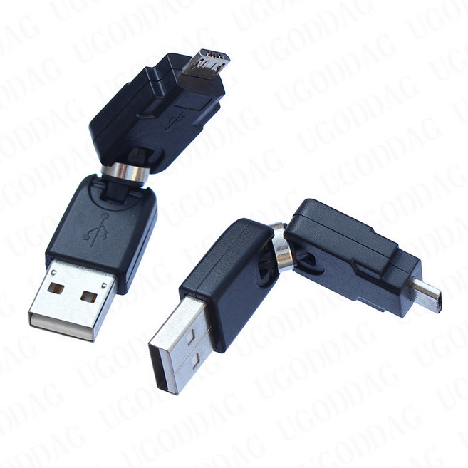 호환 마이크로 USB 남성 데이터 동기화 충전 어댑터 Conveter 360 각도 변경 가능 로터리 장치, 02 1 PCS, 02 1 PCS, 1개