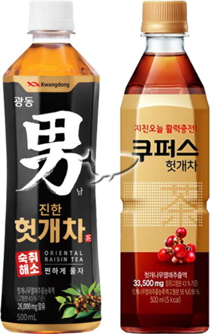 광동 헛개차 500ml 3개+쿠퍼스 헛개차 500ml 3개 총6개, 6개