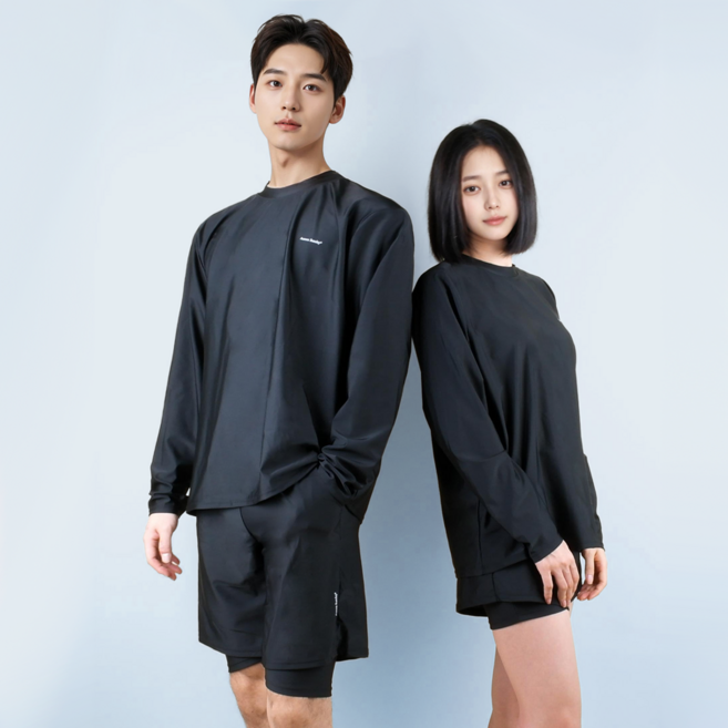 오로라선데이 상하의세트 래쉬가드 루즈핏 체형커버 수영복