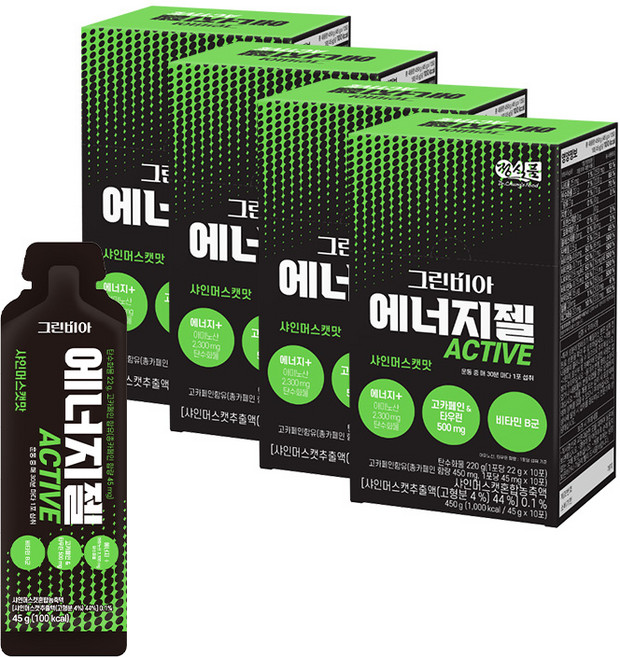 그린비아 에너지젤 액티브 샤인머스캣맛, 4개, 450g