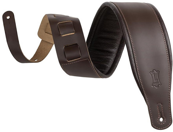 Levys 가죽 기타 스트랩 다크 브라운 (M26PD-DBR_DBR)