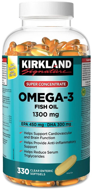 커클랜드 캐나다 오메가3 시그니처 슈퍼 콘센트레이트 1300mg 330소프트젤 고함량 피쉬오일 [캐나다직배송], 1개, 330정