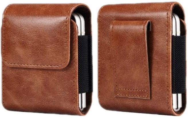 Z플립 지갑케이스 허리지갑 벨트파우치, Z플립 허리지갑 브라운, 1개