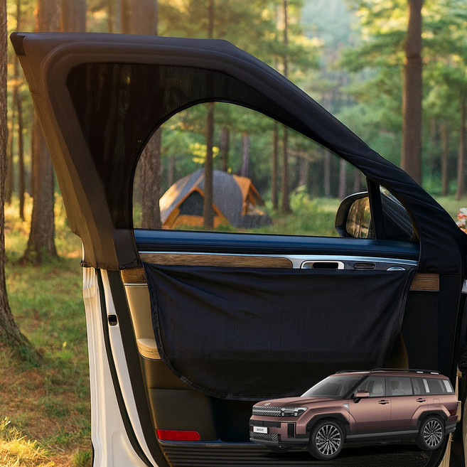 투가드 싼타페 MX5 고탄성 차박 모기장 앞 뒤 창문 세트 지퍼형 사계절 암막 햇빛가리개 방충망 00828