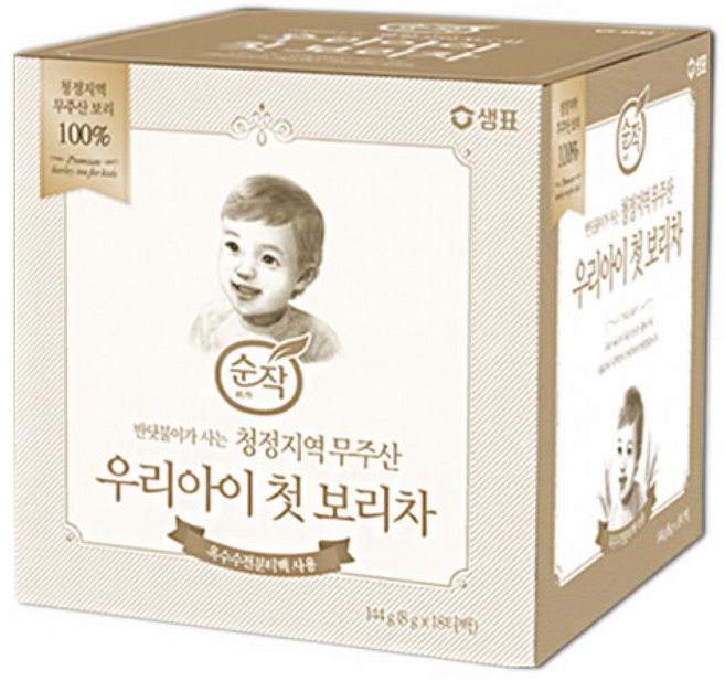 샘표 순작 우리아이 첫 보리차 (로 변경), 144g, 5개입, 1