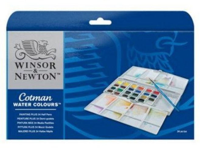 윈저앤뉴튼 코트만 고체물감 페인팅 플러스 24색 세트 WI0390376, 상세페이지 참조