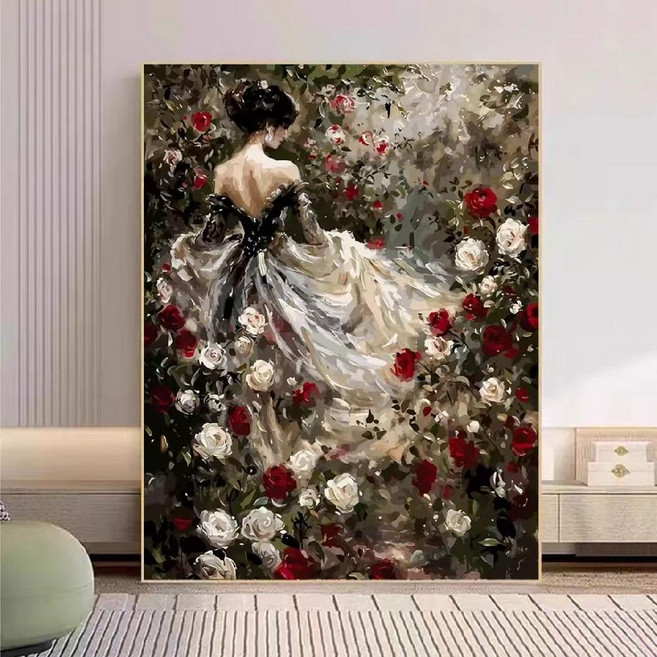 DIY 유화그리기 명화그리기 위메이크페인팅 인테리어 아트 아크릴, 50x65cm 캔버스+페인트브러시, 홀로, K, 1개