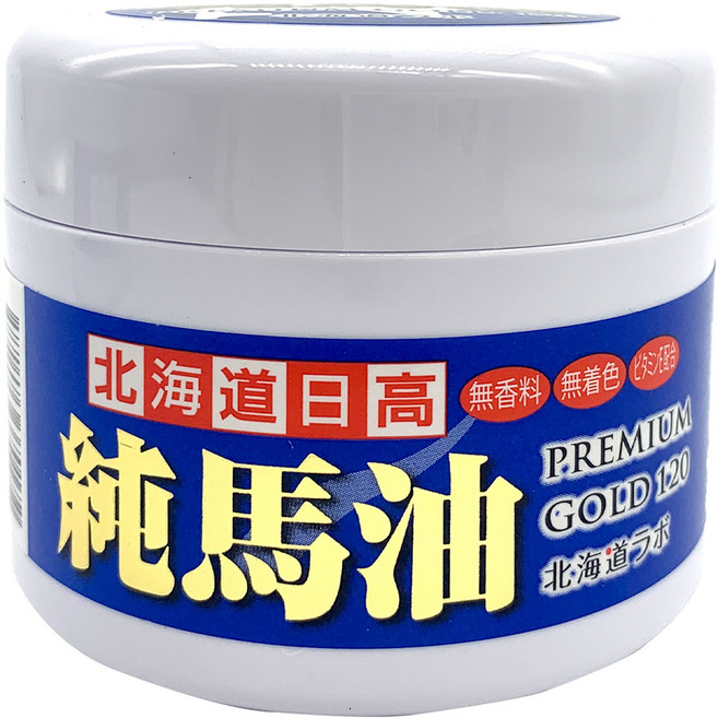 北海道日高 純馬油 Premium GOLD 120 深層滋潤保濕 無添加溫和配方, 1個, 120ml