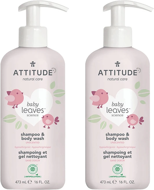 에티튜드 ATTITUDE 베이비 리브즈 사이언스 유아샴푸 앤 바디워시 무향 473ml 2개 - 쿠팡