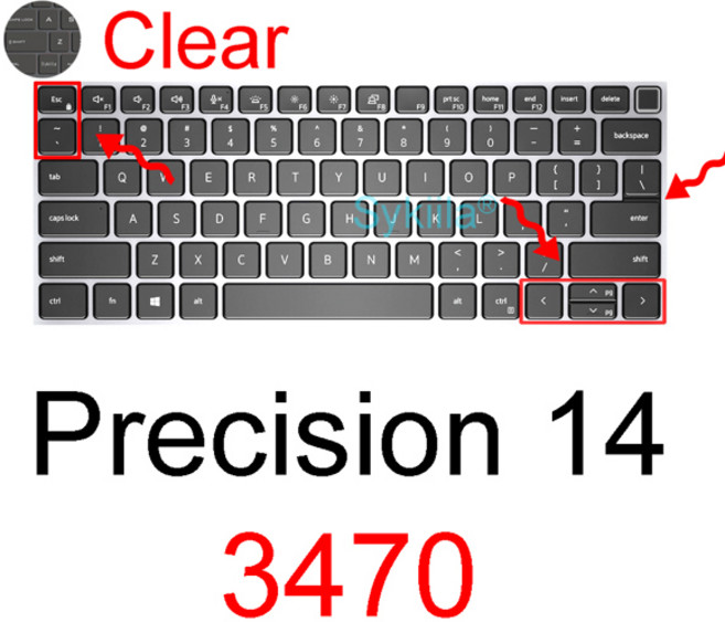 Dell Precision 7550 7560 7750 7760 7720 7730 7740 모바일 워크스테이션용 키보드 커버 15.6 17.3 실리콘 보호 스킨 케이스, [05] Clear, 1개